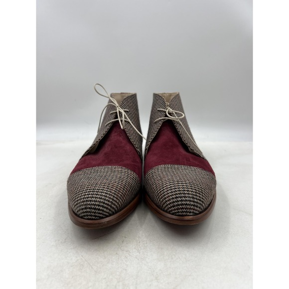 Alton Lane Boots Mens Size 10 Burgundy Suede Tweed Chukka Lace Up Dress Shoes main image 8